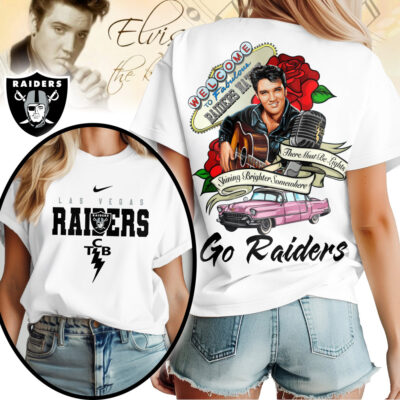 Las Vegas Raiders | Premium NFL Elvis Presley Rose Women Shirt