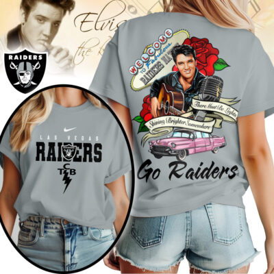 Las Vegas Raiders | Premium NFL Elvis Presley Rose Women Shirt