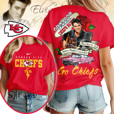 Kansas City Chiefs | Premium NFL Elvis Presley Rose Women Shirt