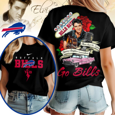 Buffalo Bills | Premium NFL Elvis Presley Rose Women Shirt