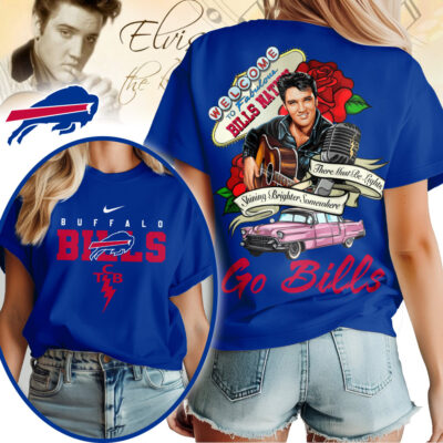 Buffalo Bills | Premium NFL Elvis Presley Rose Women Shirt
