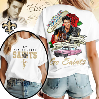 New Orleans Saints | Premium NFL Elvis Presley Rose Women Shirt