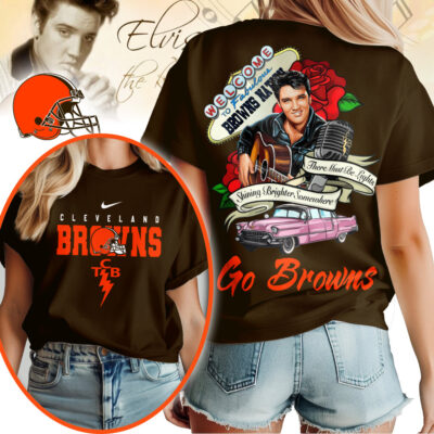 Cleveland Browns | Premium NFL Elvis Presley Rose Women Shirt