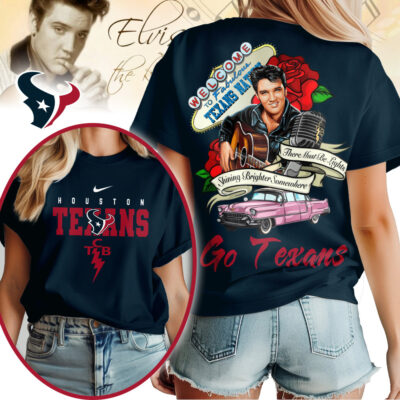 Houston Texans | Premium NFL Elvis Presley Rose Women Shirt