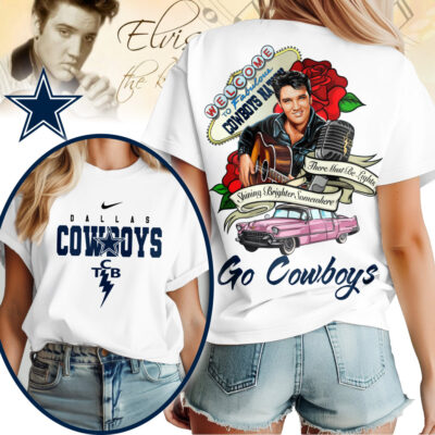 Dallas Cowboys | Premium NFL Elvis Presley Rose Women Shirt