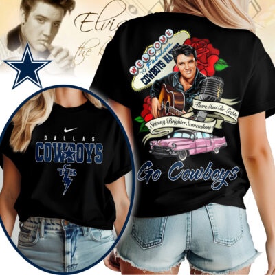 Dallas Cowboys | Premium NFL Elvis Presley Rose Women Shirt