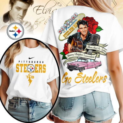 Pittsburgh Steelers | Premium NFL Elvis Presley Rose Women Shirt