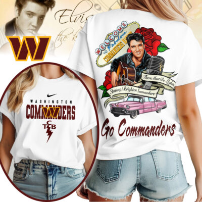 Washington Commanders | Premium NFL Elvis Presley Rose Women Shirt