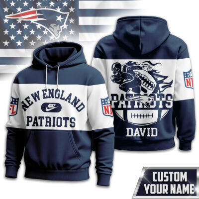 New England Patriots | Premium NFL Touchdown Spirit Personalized Hoodie - S