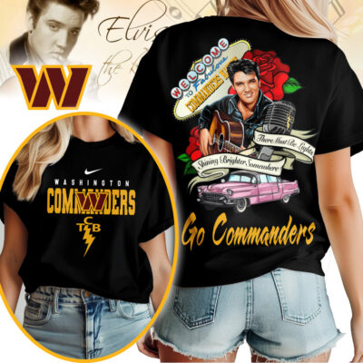 Washington Commanders | Premium NFL Elvis Presley Rose Women Shirt