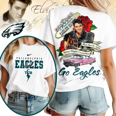 Philadelphia Eagles | Premium NFL Elvis Presley Rose Women Shirt
