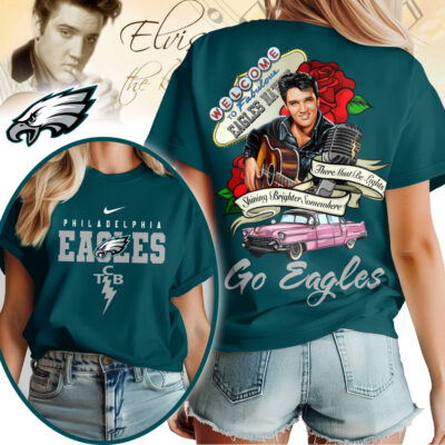 Philadelphia Eagles | Premium NFL Elvis Presley Rose Women Shirt
