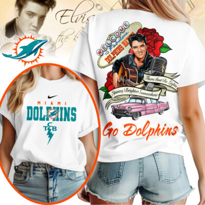 Miami Dolphins | Premium NFL Elvis Presley Rose Women Shirt