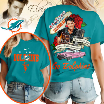 Miami Dolphins | Premium NFL Elvis Presley Rose Women Shirt