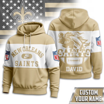New Orleans Saints | Premium NFL Touchdown Spirit Personalized Hoodie - 4XL