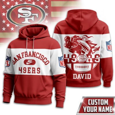 San Francisco 49ers | Premium NFL Touchdown Spirit Personalized Hoodie - 5XL