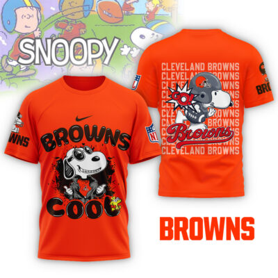 Cleveland Browns | Premium NFL Snoopy Cool Shirt - Orange