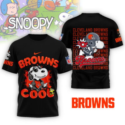 Cleveland Browns | Premium NFL Snoopy Cool Shirt - Black