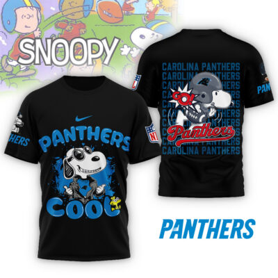 Carolina Panthers | Premium NFL Snoopy Cool Shirt - Black