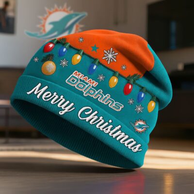 Miami Dolphins | Premium NFL Christmas Beanie Hat