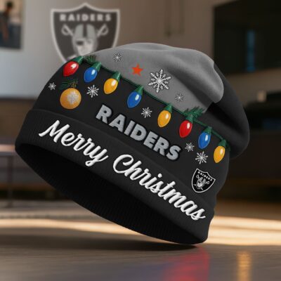 Las Vegas Raiders | Premium NFL Christmas Beanie Hat