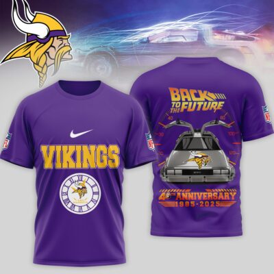 Minnesota Vikings | Premium NFL Back To The Future 40th Anniversary 3D Shirt