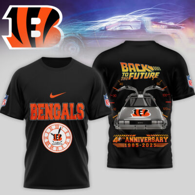 Cincinnati Bengals | Premium NFL Back To The Future 40th Anniversary 3D Shirt