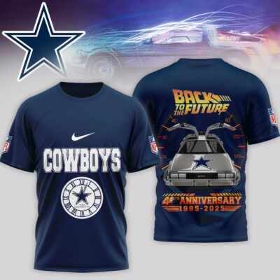 Dallas Cowboys | Premium NFL Back To The Future 40th Anniversary 3D Shirt