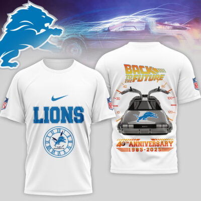 Detroit Lions | Premium NFL Back To The Future 40th Anniversary 3D Shirt