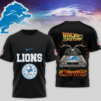 Detroit Lions | Premium NFL Back To The Future 40th Anniversary 3D Shirt