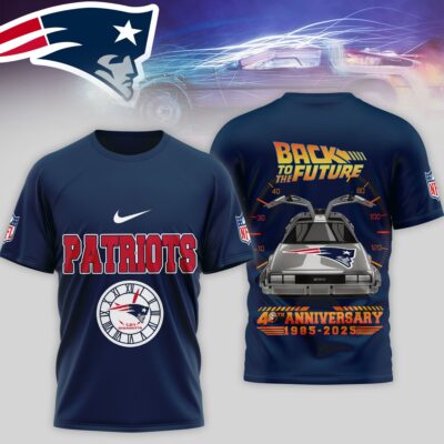 New England Patriots | Premium NFL Back To The Future 40th Anniversary 3D Shirt