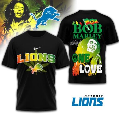 Detroit Lions | Premium NFL Bob Marley One Love 3D Shirt - 4XL