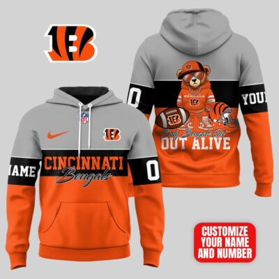 Cincinnati Bengals | Premium NFL Customizable Teddy Bear Hoodie - 2XL