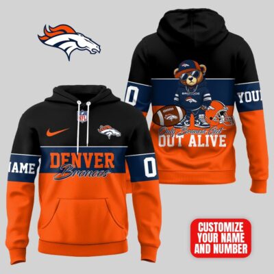 Denver Broncos | Premium NFL Customizable Teddy Bear Hoodie - 4XL