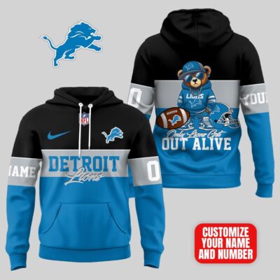 Detroit Lions | Premium NFL Customizable Teddy Bear Hoodie - XL