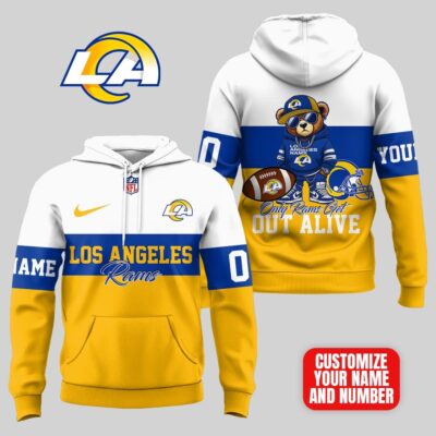Los Angeles Rams | Premium NFL Customizable Teddy Bear Hoodie - L