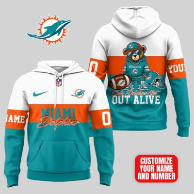 Miami Dolphins | Premium NFL Customizable Teddy Bear Hoodie - S