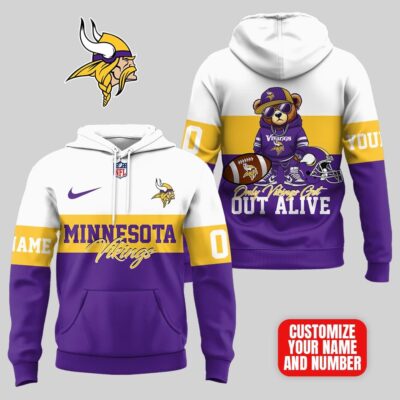 Minnesota Vikings | Premium NFL Customizable Teddy Bear Hoodie