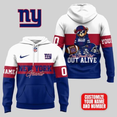 New York Giants | Premium NFL Customizable Teddy Bear Hoodie - 4XL