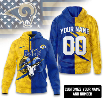 Los Angeles Rams | Premium NFL Split Color Hoodie - 5XL