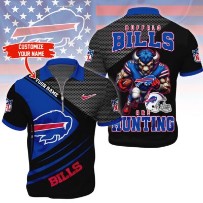 Buffalo Bills | Premium NFL Game Day Polo With Zipper Shirt - 2XL