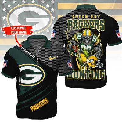 Green Bay Packers | Premium NFL Game Day Polo With Zipper Shirt - XL