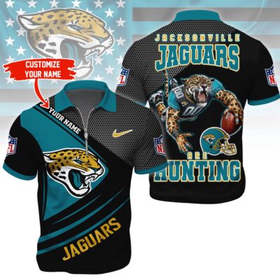 Jacksonville Jaguars | Premium NFL Game Day Polo With Zipper Shirt - 4XL