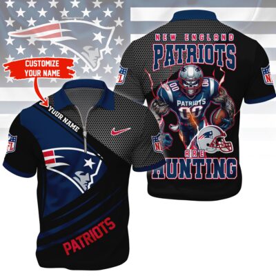 New England Patriots | Premium NFL Game Day Polo With Zipper Shirt - S