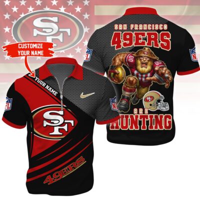 San Francisco 49ers | Premium NFL Game Day Polo With Zipper Shirt - S