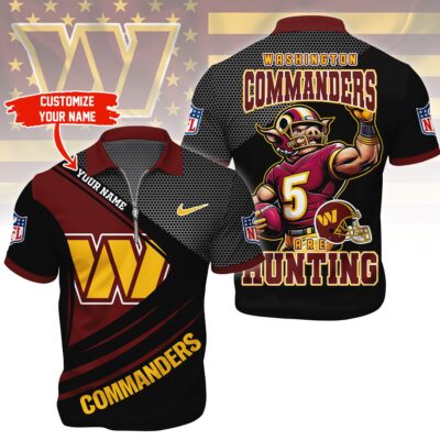 Washington Commanders | Premium NFL Game Day Polo With Zipper Shirt - 2XL