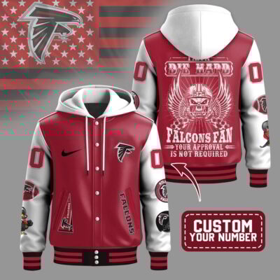 Atlanta Falcons | Premium NFL Die Hard Fan Hooded Baseball Jacket