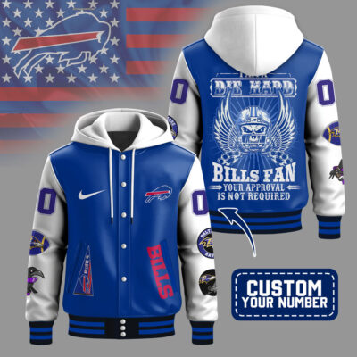 Buffalo Bills | Premium NFL Die Hard Fan Hooded Baseball Jacket - S