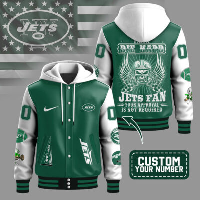 New York Jets | Premium NFL Die Hard Fan Hooded Baseball Jacket