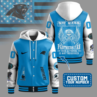 Carolina Panthers | Premium NFL Die Hard Fan Hooded Baseball Jacket